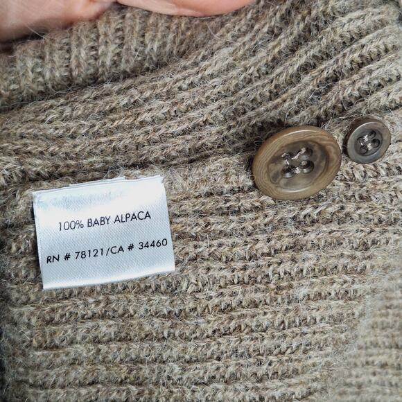 Eileen Fisher Baby Alpaca Oversized Cardigan Sweater XL Button Beige Lagenlook - Picture 4 of 11